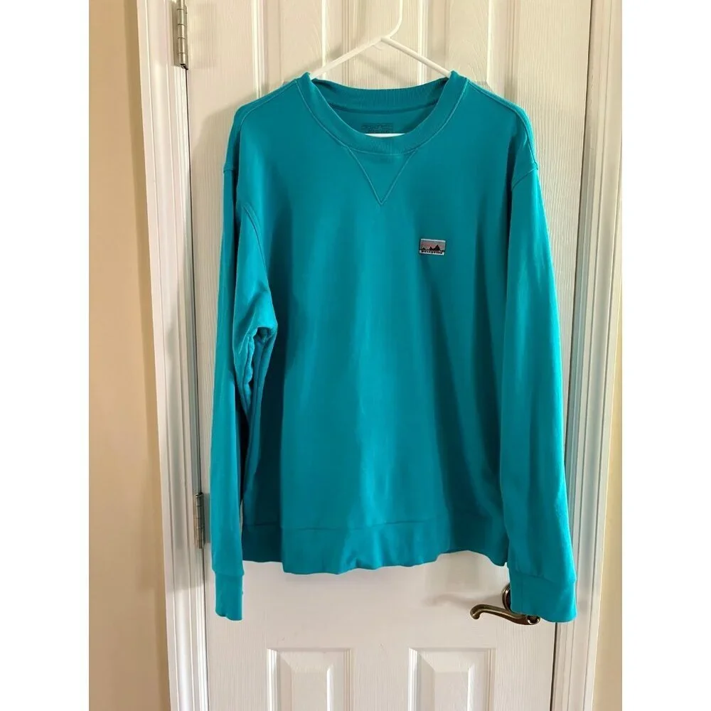 Patagonia Daily Crewneck Sweater Teal Medium Organic Cotton